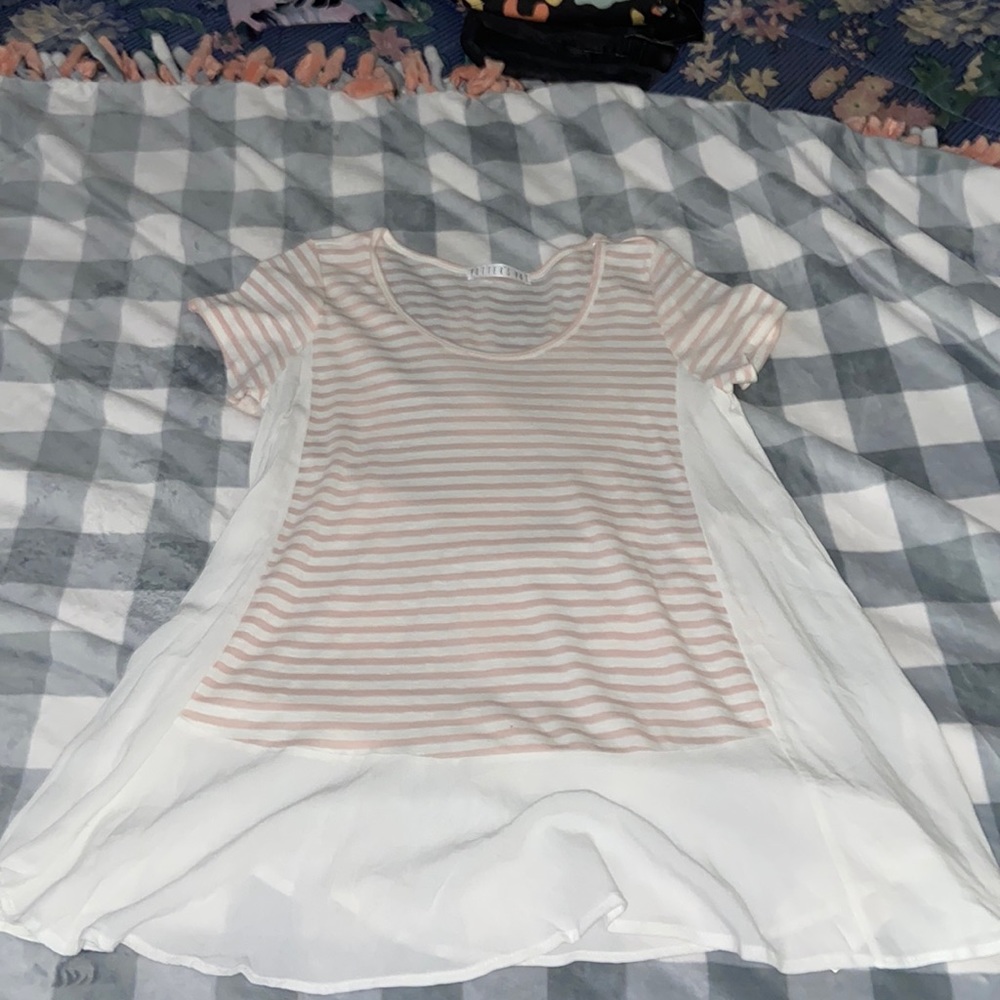 Pink and white striped.